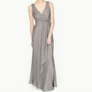 J.Crew Evie Grey Silk Bridesmaid Dress - 14 - NWT